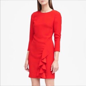 Banana Republic Red Ruffled Dress